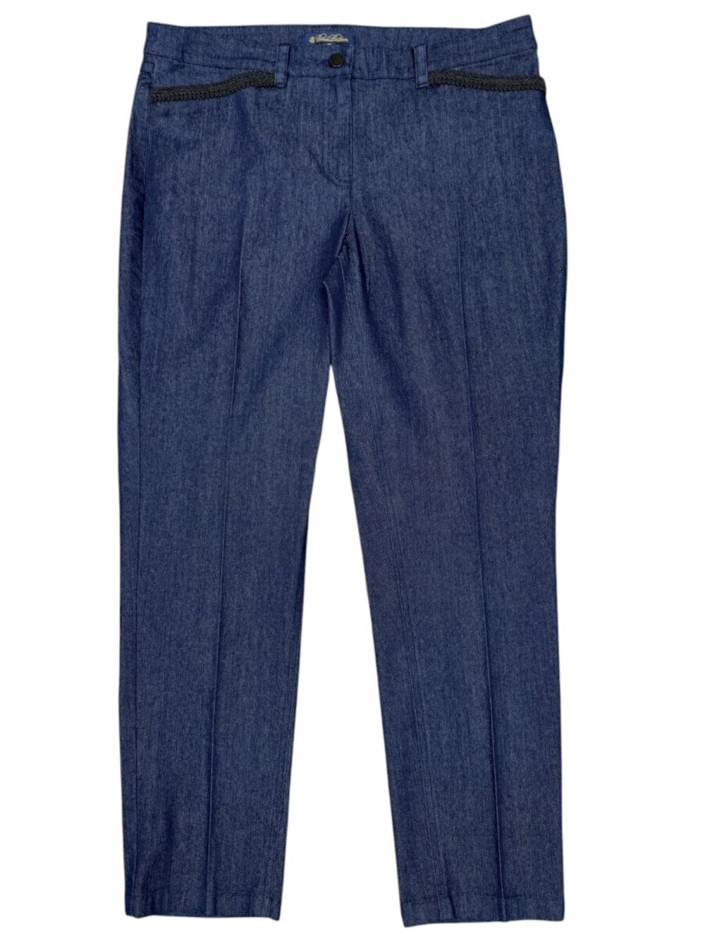 BROOKS BROTHERS Women's NEW Braided Pocket Straight Leg Jeans | Size 12